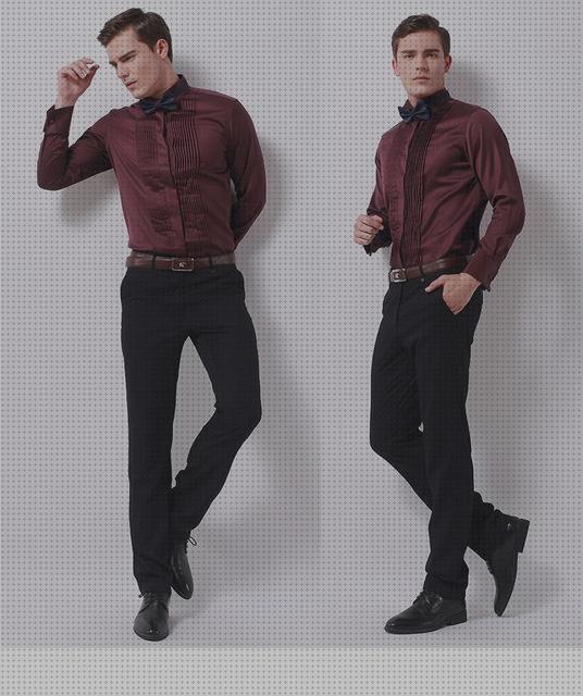 ¿Dónde poder comprar vino camisa elegante hombre color vino oscuro?