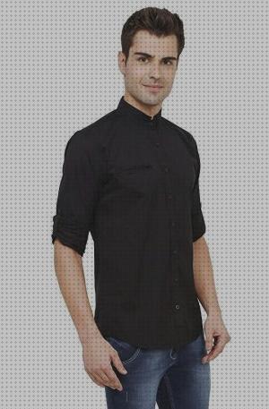 Review de camisa negra elegante hombre