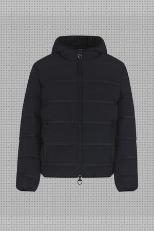 Review de cazadora de tela negra con pespunte blanco hombre