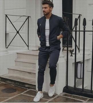 Las mejores marcas de casacas cazadora hombre elegante azul y blanco