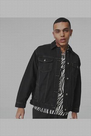 Review de chaqueta vaquera negra con hilo blanco hombre