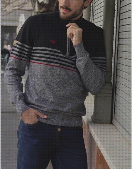 Las mejores jerseys hombre jerseys de invierno con cremallera delantera de hombre